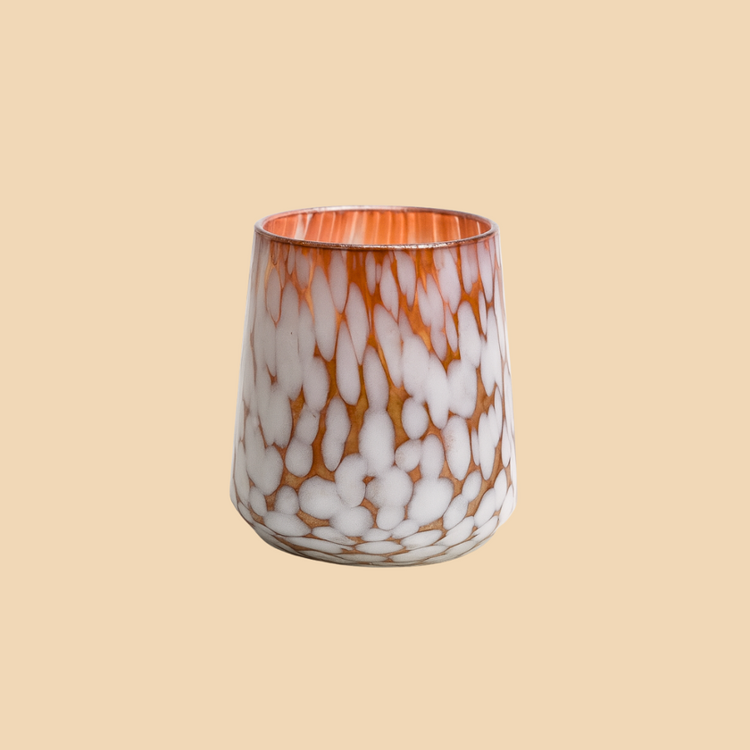 Amber Tapered Candle – Gradient Glass Candle for Warm Decor