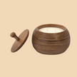 Rustic Wood Glow Candle – Round Wooden Jar Candle with Lid