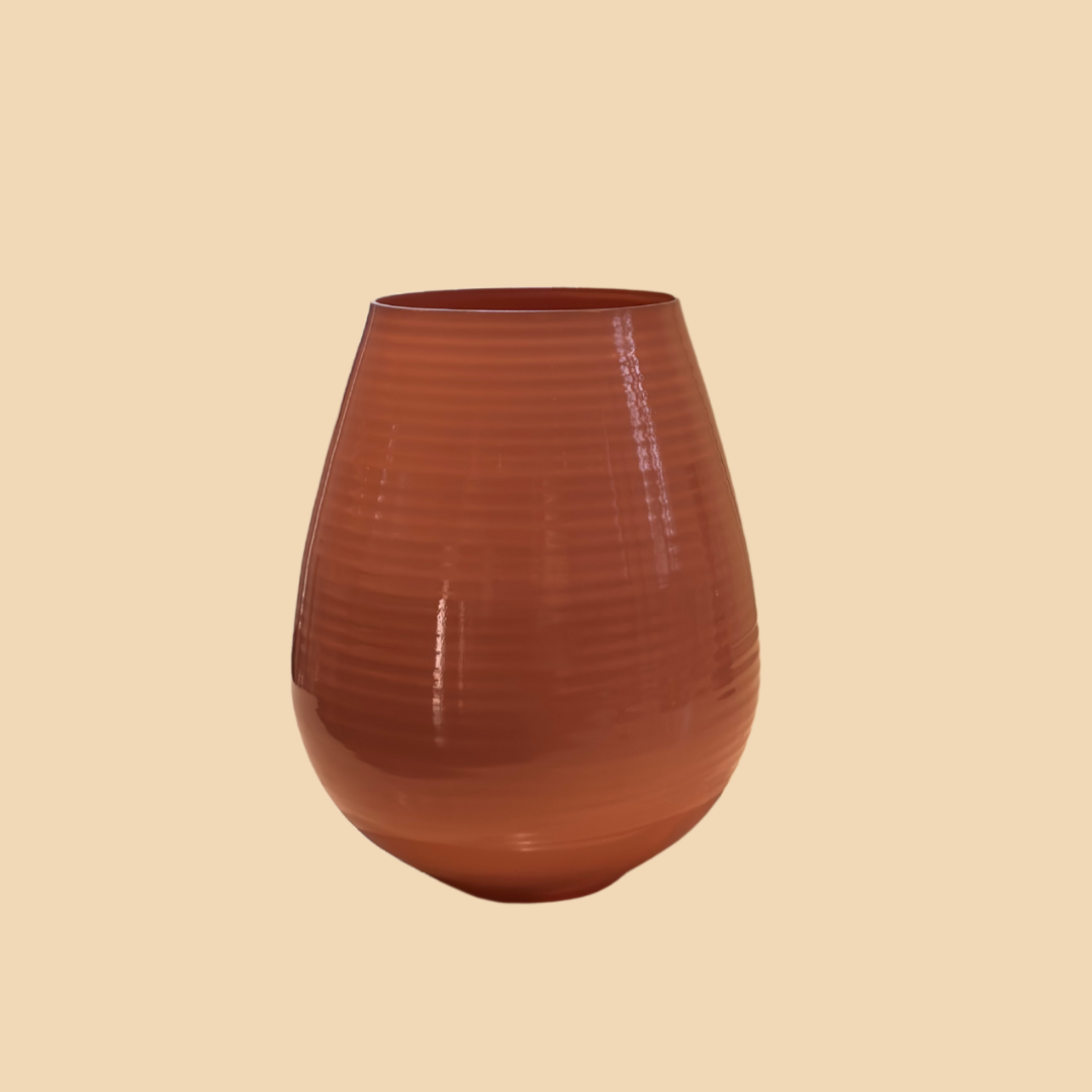 Orange Glossy Ceramic Vase – Contemporary Color Accent