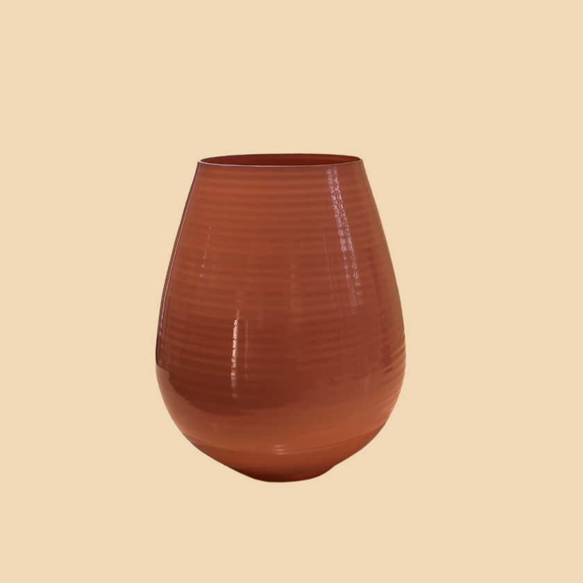 Orange Glossy Ceramic Vase – Contemporary Color Accent