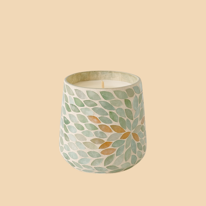 Mosaic Candle – Decorative Glass Candle with Intricate Mosaic Design