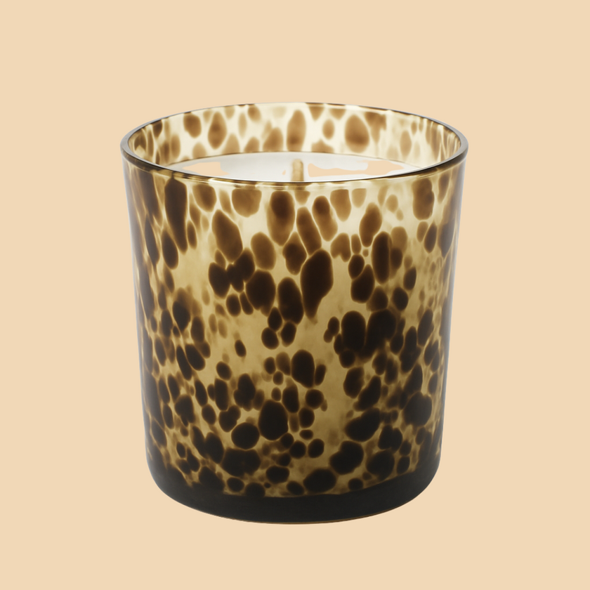 Leopard Luxe Candle – Animal Print Glass Candle for Bold Décor