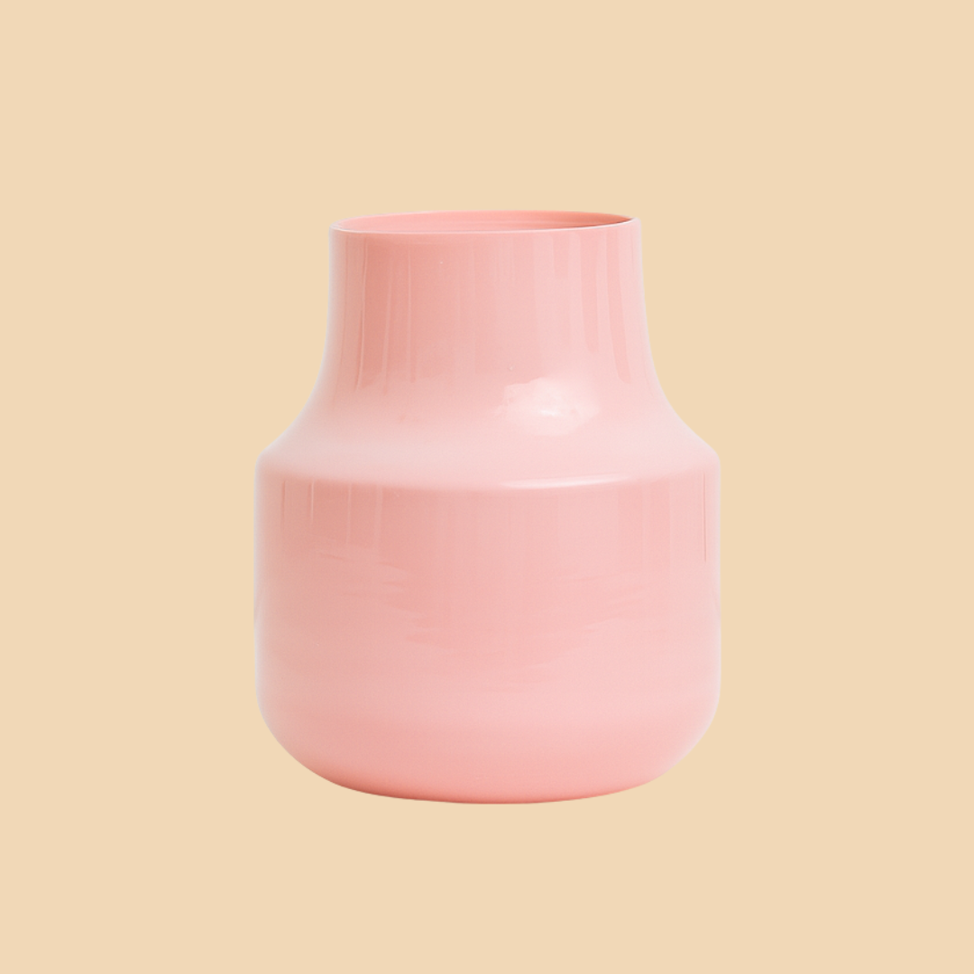 Pink Glossy Ceramic Vase – Chic Modern Décor