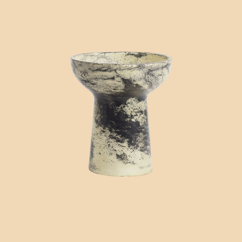 Wide Black & Gold Vase – Rustic Statement Décor