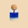 Blue & White Gradient Candle – Artistic Glass Candle with Cork Top