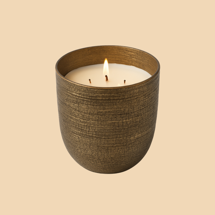 Bronze Candle – Textured Bronze Finish Luxury Glow Candle