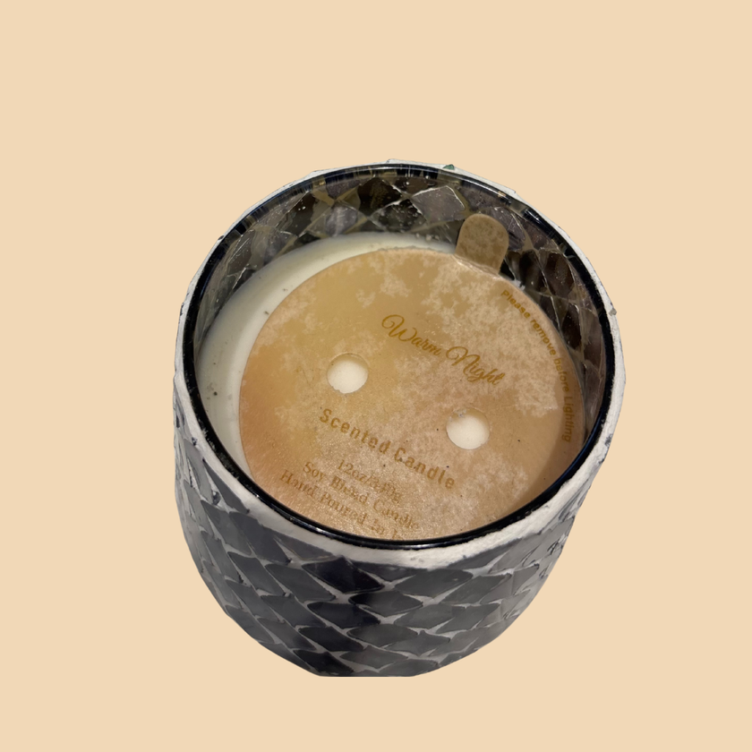 Mosaic Candle – Decorative Glass Candle with Intricate Mosaic Design