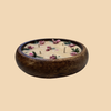 Blossom Haven Candle – Wooden Bowl Candle with Floral Wax Details