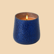 Azure Frost Candle – Deep Blue Glass Candle with Frosted Finish
