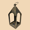 Vintage Brass House Lantern – Minimalist Candle Holder