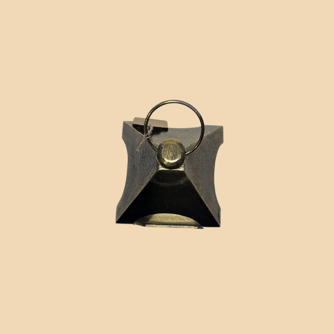 Vintage Brass House Lantern – Minimalist Candle Holder