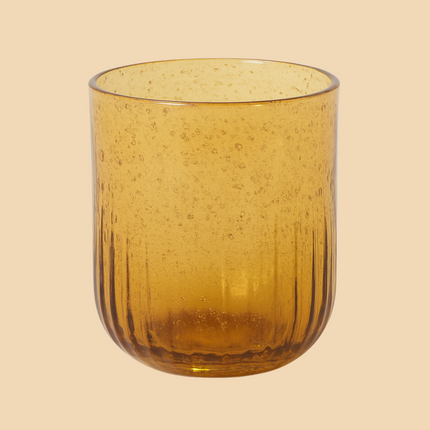 Amber Textured Glass Vase – Warm Modern Accent