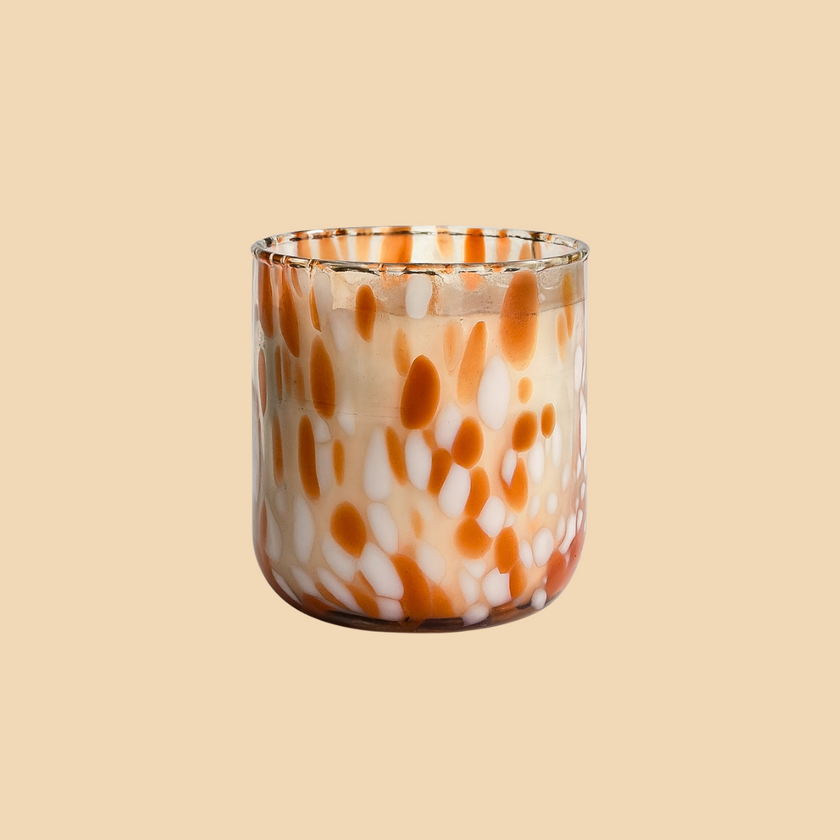 Orange Speckled Candle – Handcrafted Color Pop Candle Jar