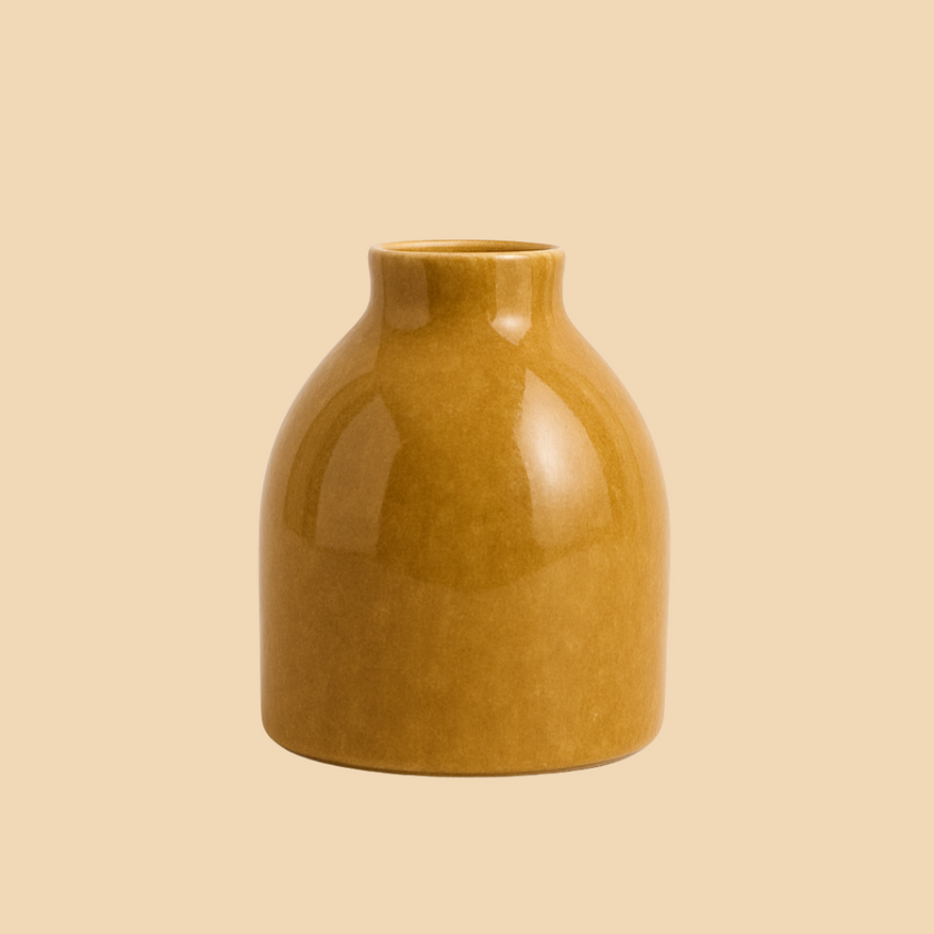 Honey Glazed Ceramic Vase – Warm Rustic Accent