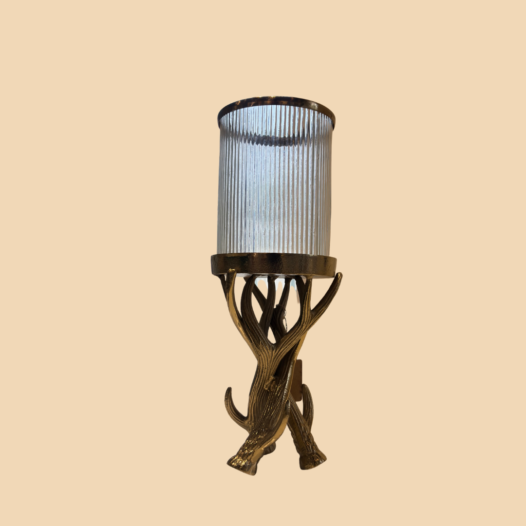 Antler Luxe Hurricane Stand – Artistic Candle Holder for Modern Homes