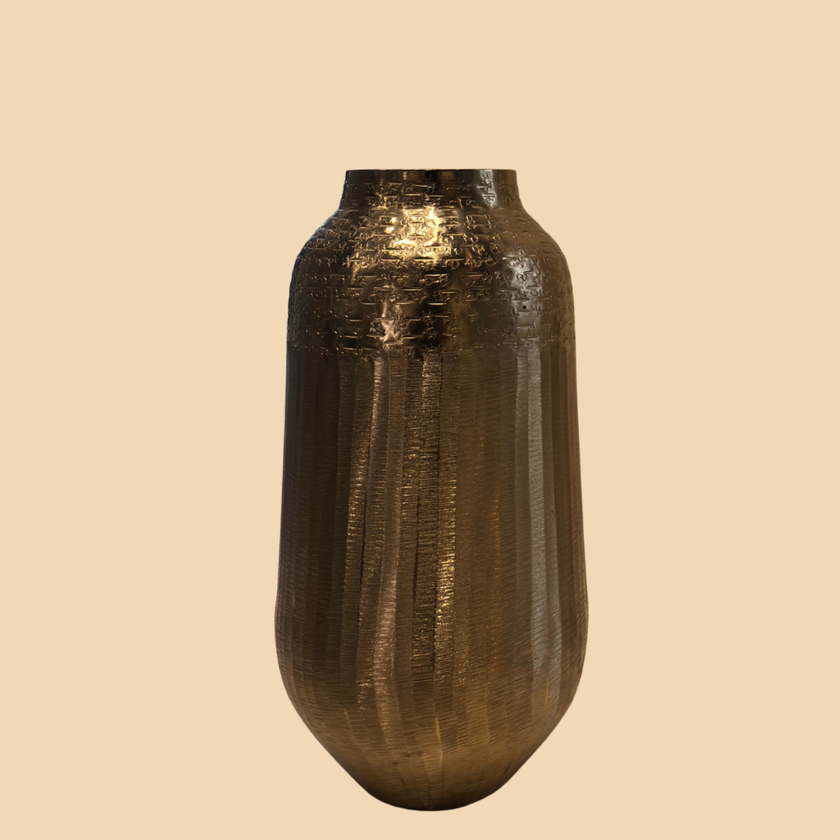 Handcrafted Brushed Bronze Vase – Jalsaghar Art Studio, Delhi NCR