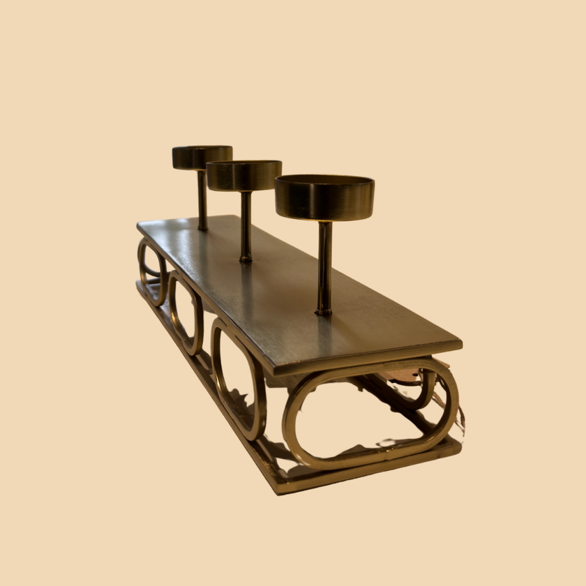 Brass Luxe Quad Candle Holder – Stylish Multi-Taper Stand