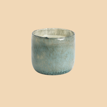Misty Blue Candle – Ocean-Inspired Textured Glass Candle