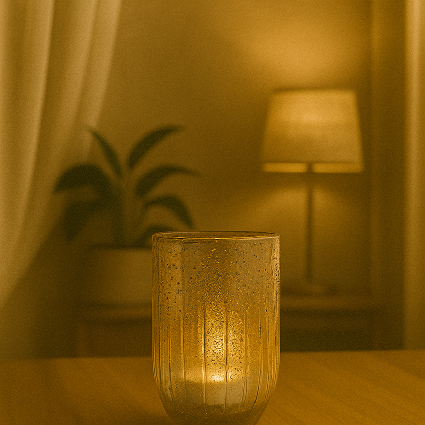 Amber Textured Glass Vase – Warm Modern Accent