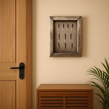 Antique Silver Keyholder Frame – Functional Wall Art for Home