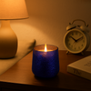 Azure Frost Candle – Deep Blue Glass Candle with Frosted Finish