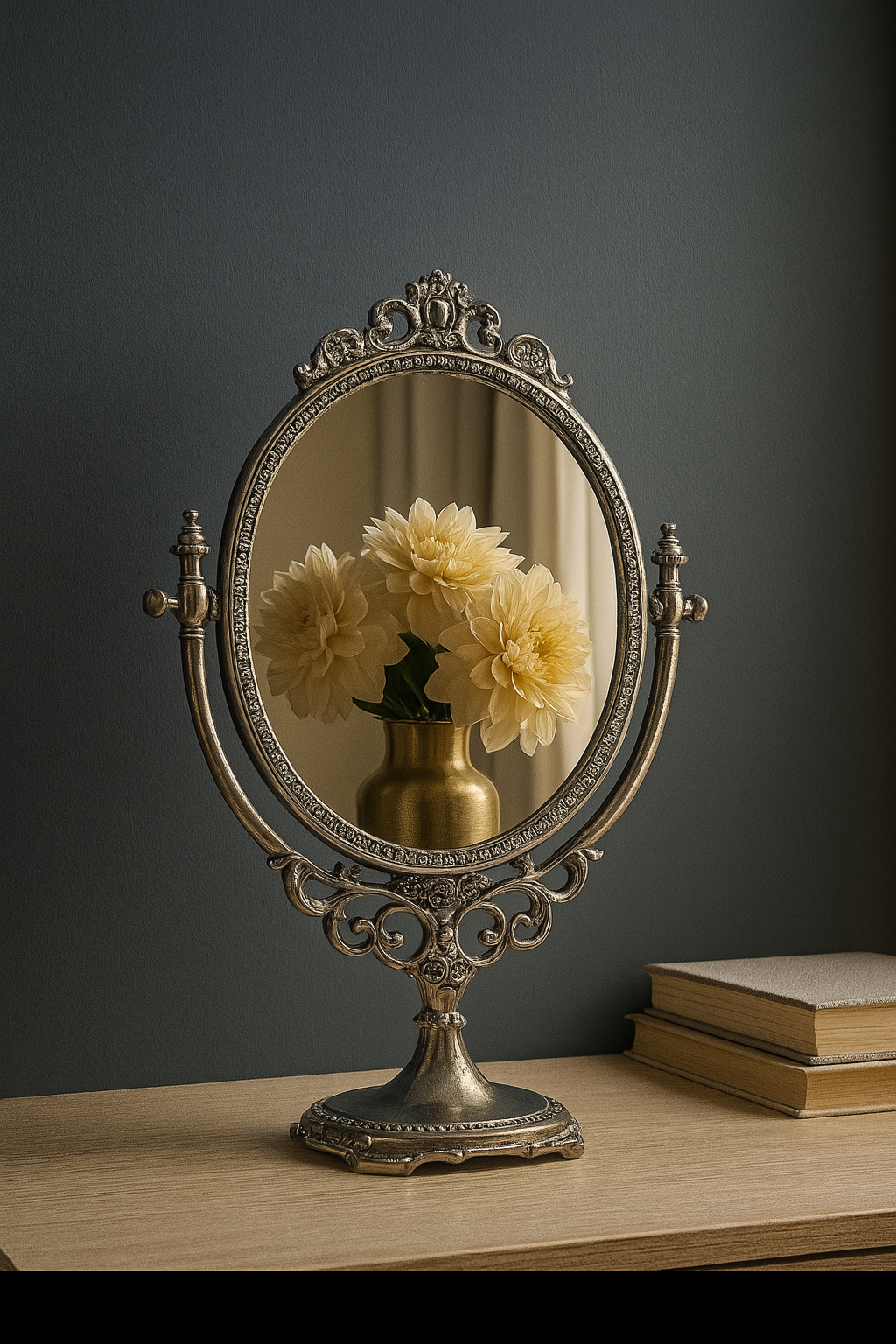 Vintage Baroque Mirror Stand – Jalsaghar Art Studio, Delhi NCR