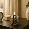 Black Diamond Mosaic Candle – Geometric Glass Candle with Modern Design