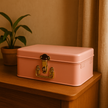 Blush Pink Metal Storage Box – Stylish Organizer with Vintage Charm