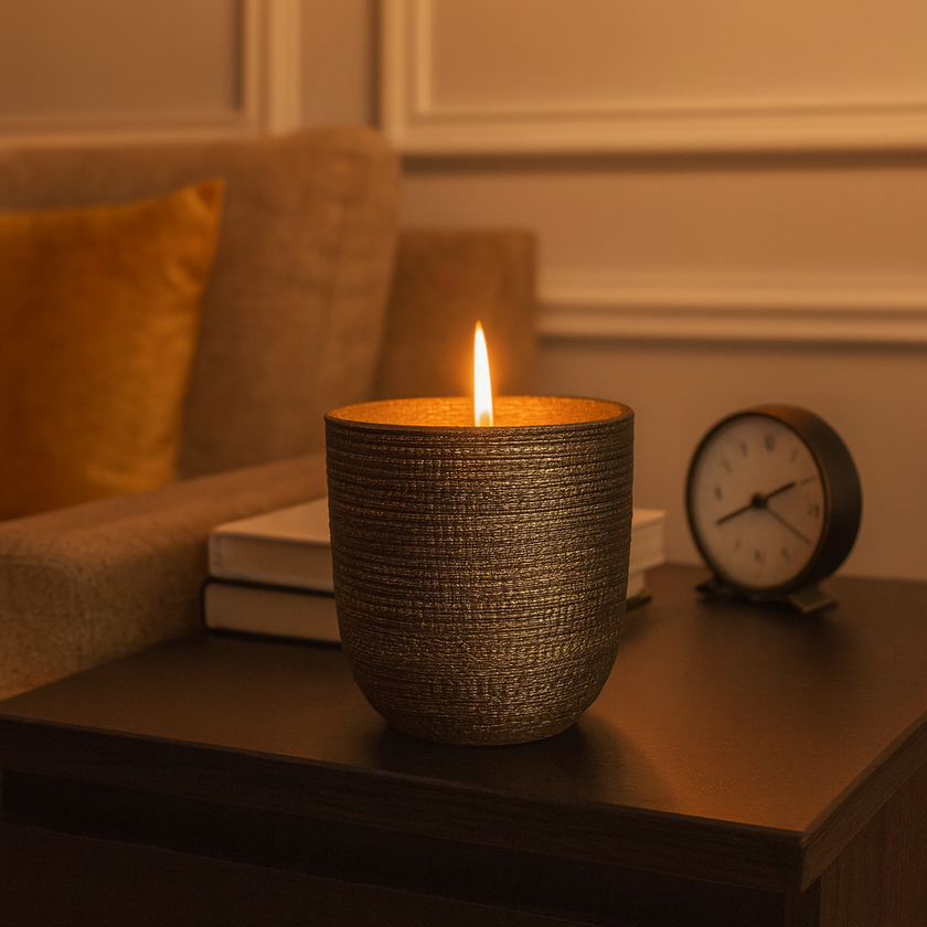 Bronze Candle – Textured Bronze Finish Luxury Glow Candle