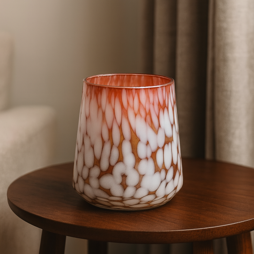 Amber Tapered Candle – Gradient Glass Candle for Warm Decor