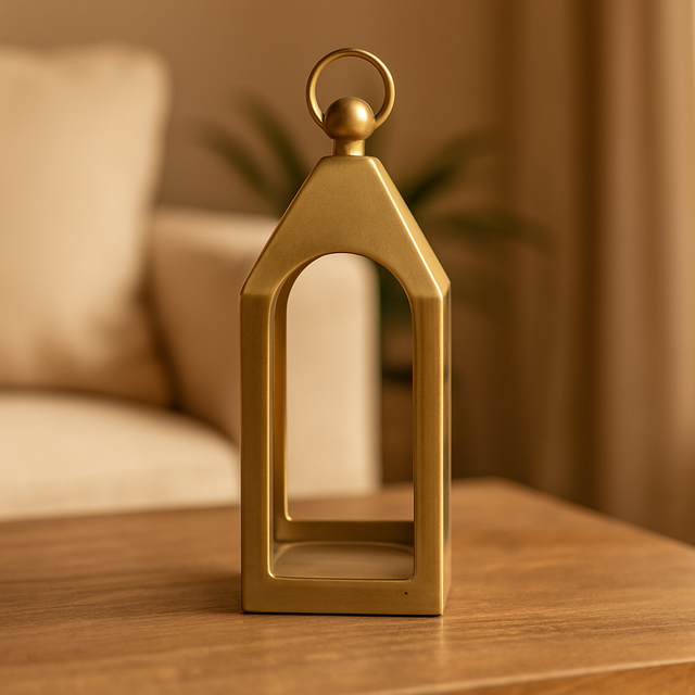 Minimal Gold Candle Stand – Chic Table Accent