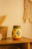 Hand-Painted Yellow Vase – Traditional Indian Art Décor