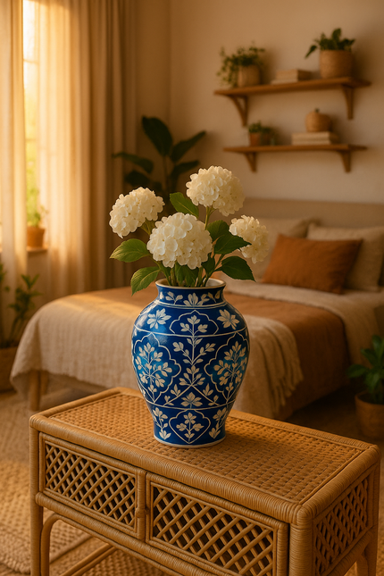 Hand-Painted Floral Ceramic Vase – Colorful Artistic Décor