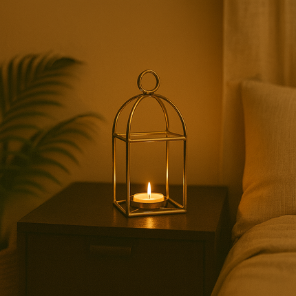 GlowCage Brass Lantern – Warm Ambient Lighting