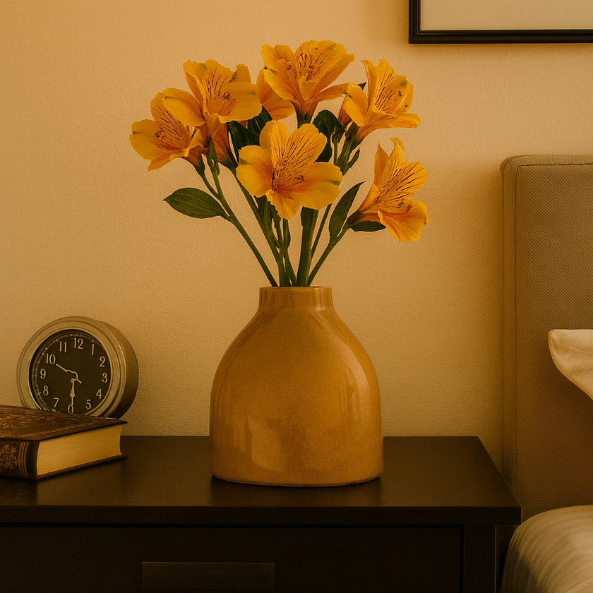 Honey Glazed Ceramic Vase – Warm Rustic Accent