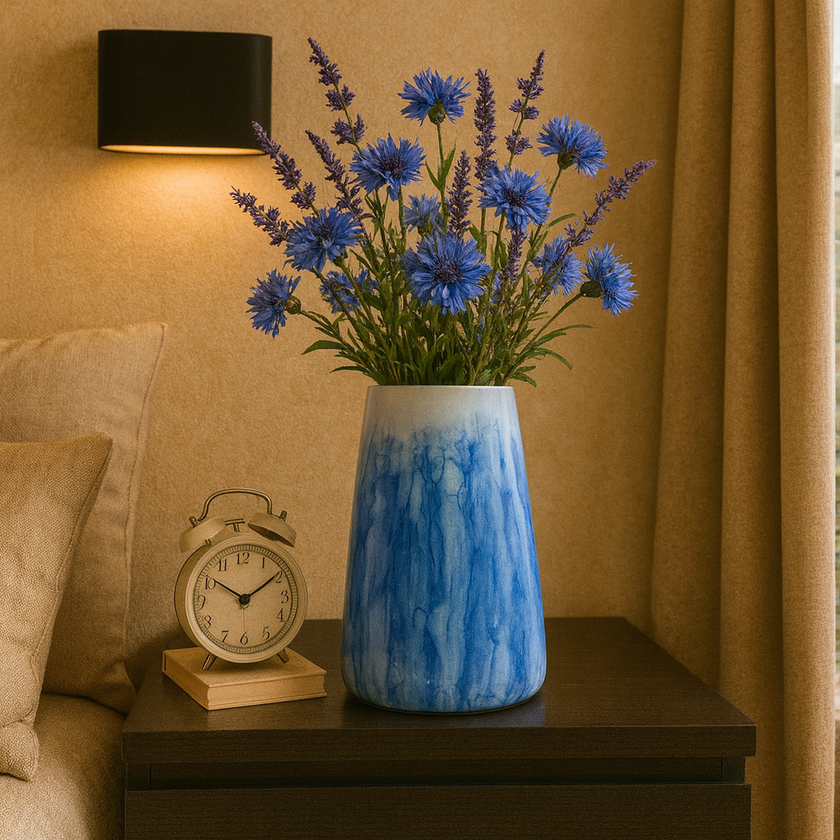 Ocean Mist Blue Ceramic Vase – Handcrafted Coastal Charm