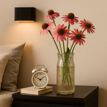Rustic Clear Textured Glass Vase – Vintage-Inspired Home Accent