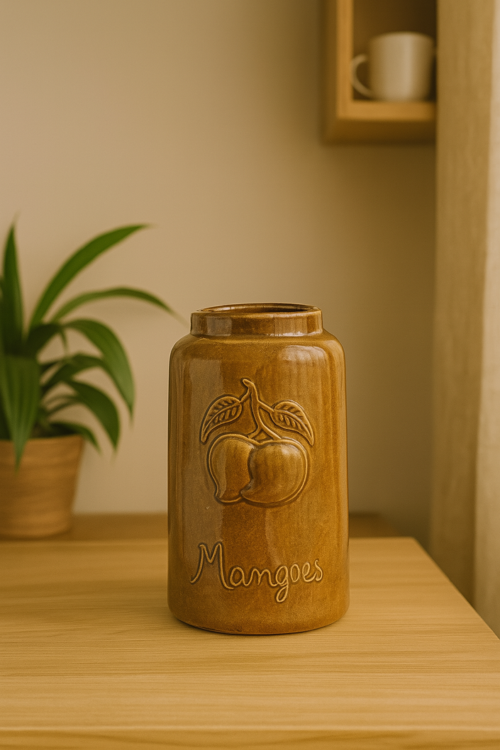 Rustic Mango Jar – Vintage Ceramic Kitchen & Décor Piece