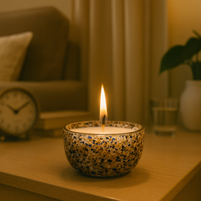 Speckled Serenity Candle – Rustic Speckled Jar Candle for Relaxation